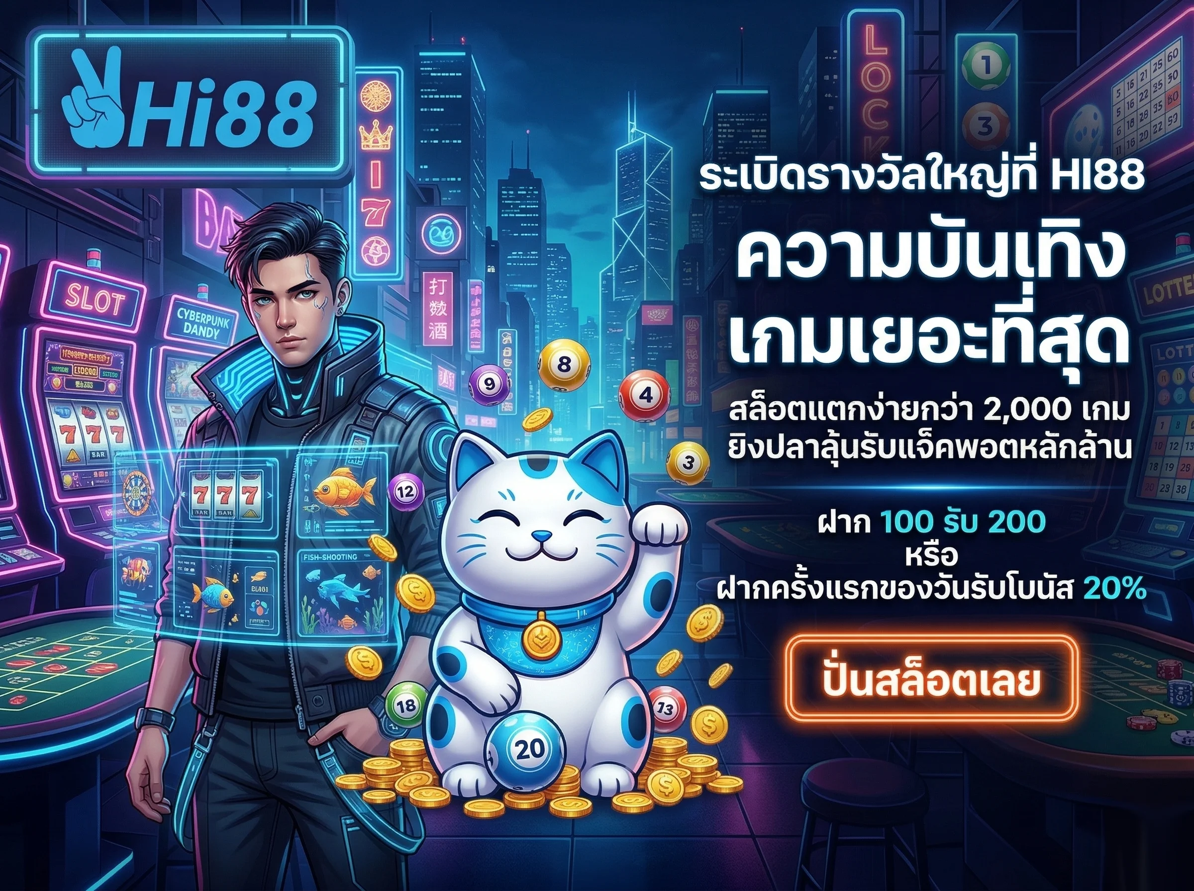 HI88 ความบันเทิง สล็อตแตกง่าย โปรโมชั่นฝาก 100 รับ 200