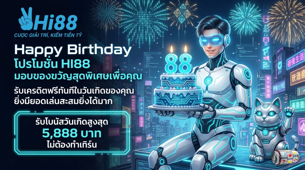 โปรโมชั่น HI88 โบนัสวันเกิด แจกเครดิตฟรีสูงสุด 5,888 บาท