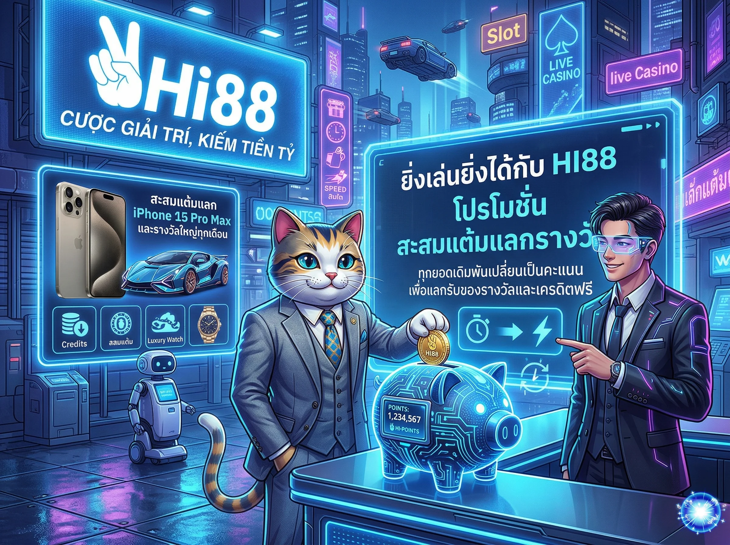 HI88 โปรโมชั่น สะสมแต้มแลกของรางวัลใหญ่และเครดิตฟรี