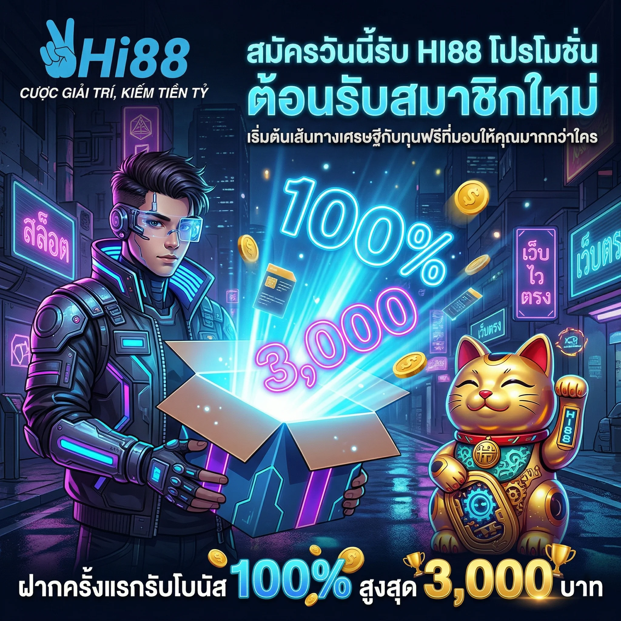 HI88 โปรโมชั่น สมาชิกใหม่รับโบนัส 100% สูงสุด 3,000 บาท