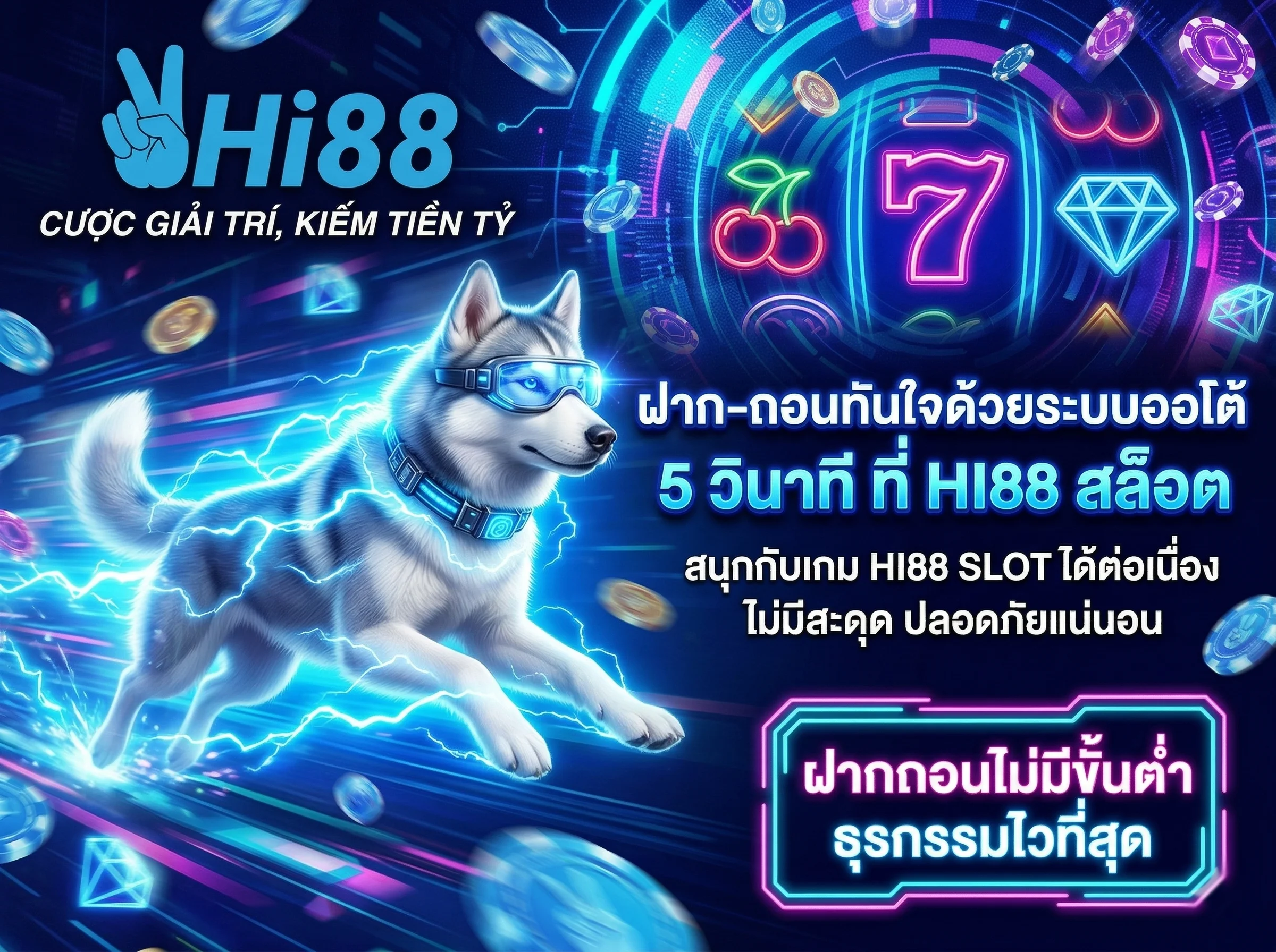 HI88 สล็อต ระบบฝากถอนอัตโนมัติ รวดเร็ว ทันใจ ใน 5 วินาที