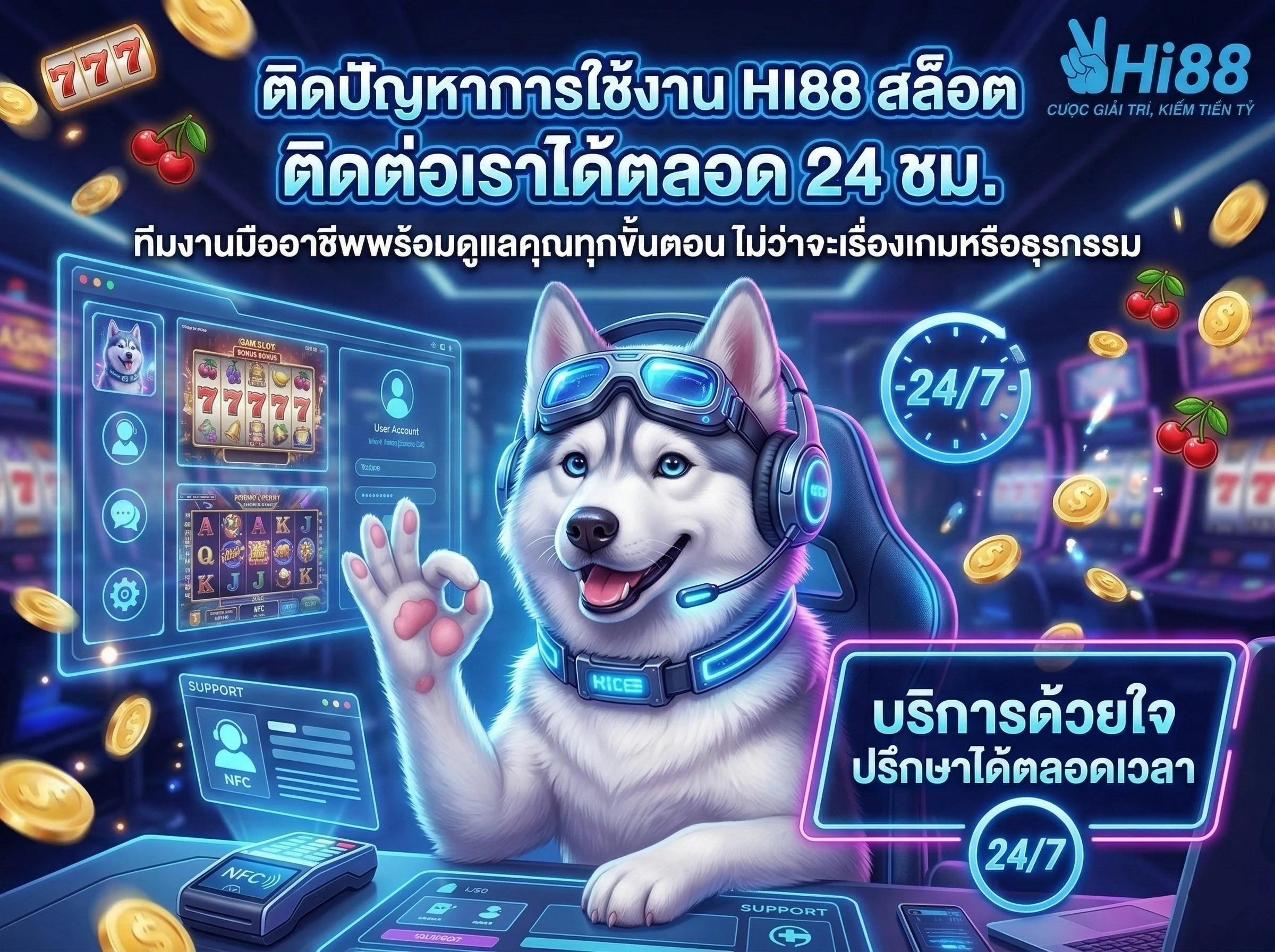 HI88 สล็อต บริการลูกค้า 24 ชั่วโมง ติดต่อเจ้าหน้าที่ได้ทันที ปรึกษาฟรี