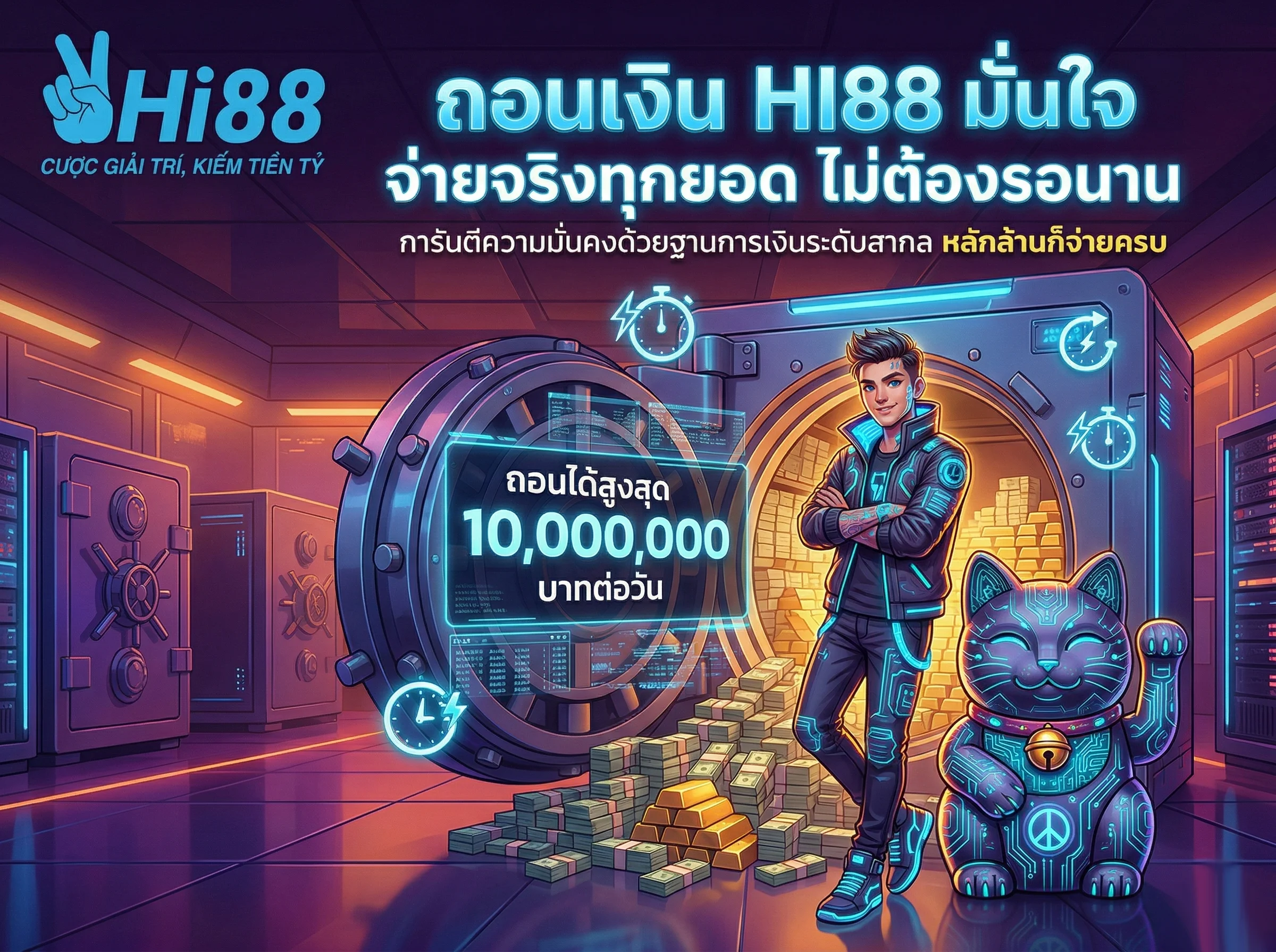 ถอนเงิน HI88 มั่นใจเว็บตรงจ่ายจริง การันตีถอนได้หลักล้าน